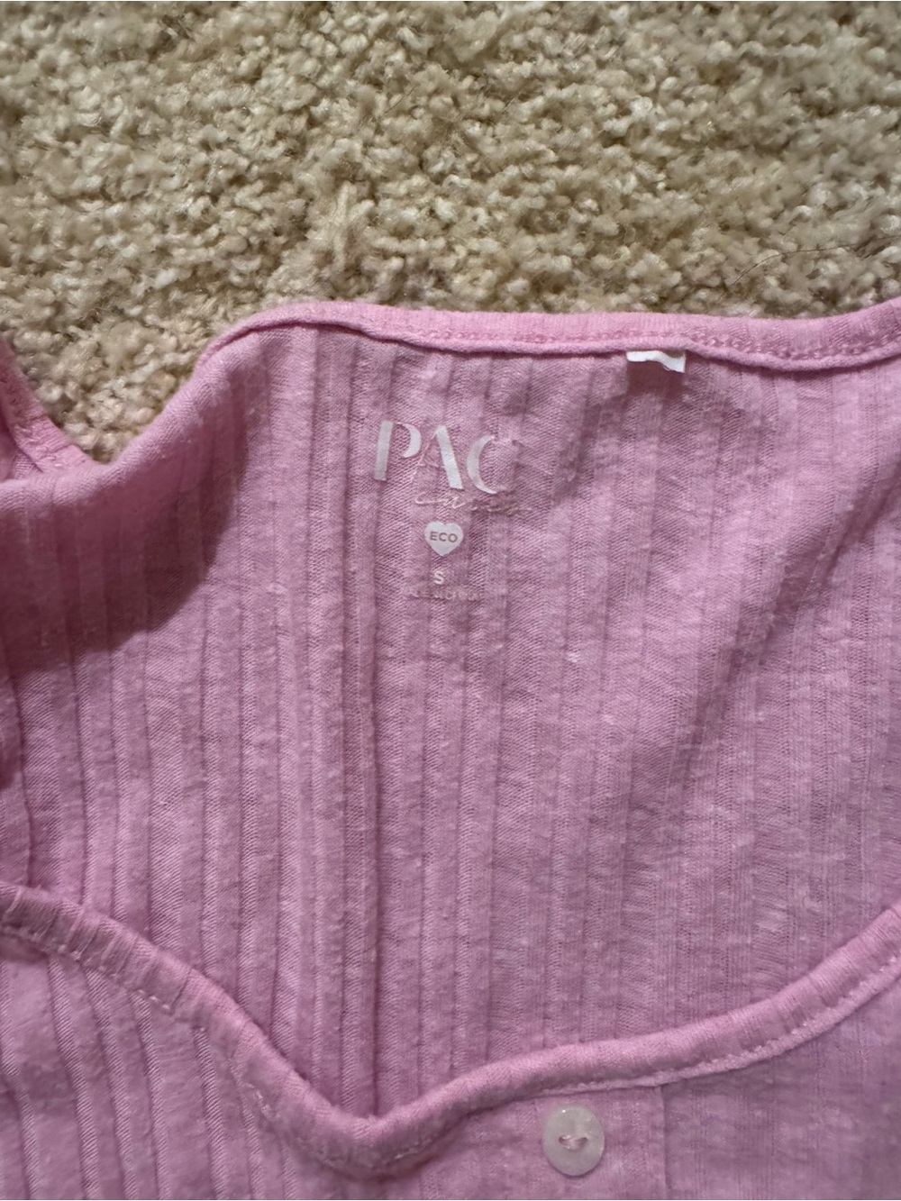 Source Unknown Pink Ribbed Crop Tank Top